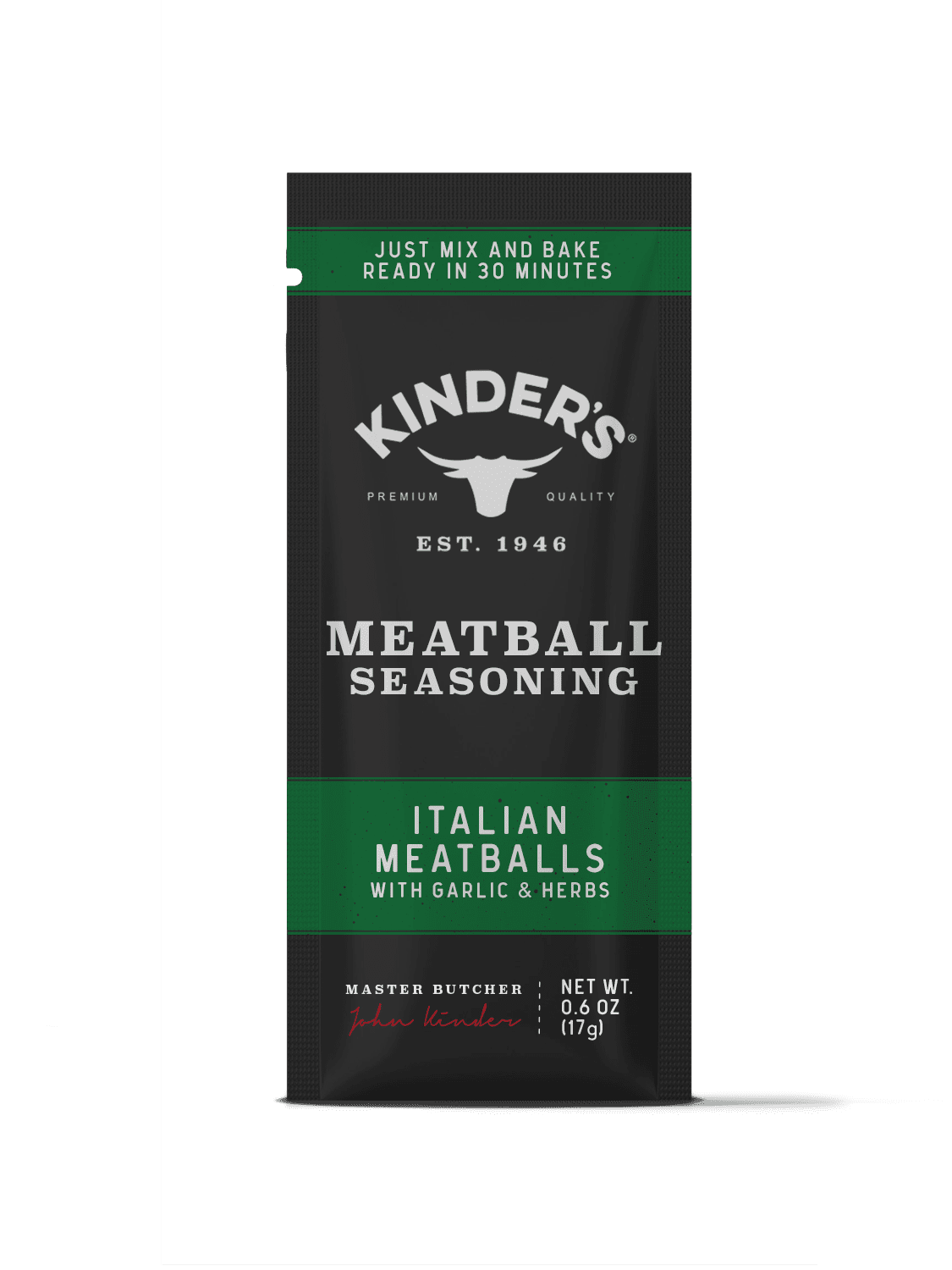 Kinder's Italian Meatball with Garlic and Herbs, Dry Seasoning Mix, 0.6 oz