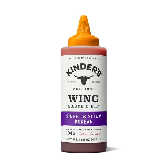 Kinder's Sweet and Spicy Korean Wing Sauce and Dip, 15.5 oz Squeeze Bottle