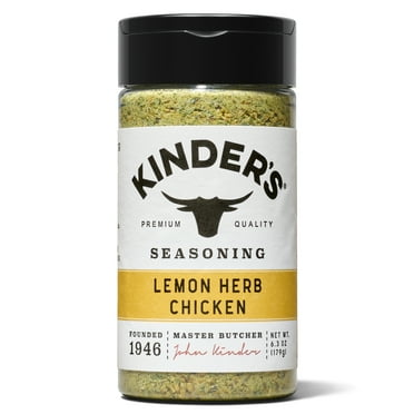 Kinder's Lemon and Herb Chicken Seasoning Blend with Garlic, Sea Salt, Lemon, and Herbs, 6.3 oz