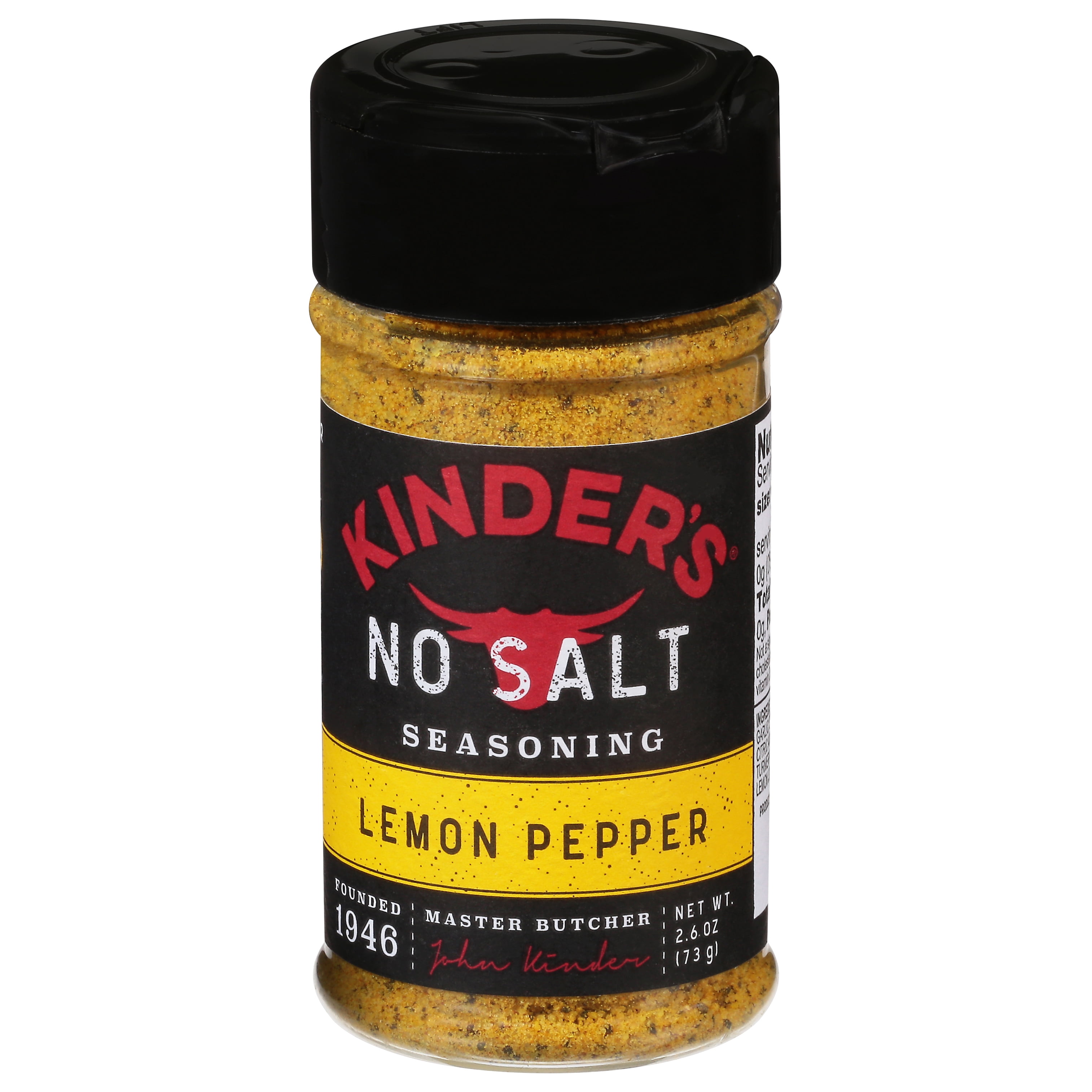 Kinder's No Salt Lemon Pepper Spice 2.6 oz (Pack Of 8)