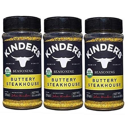 Kinder's Organic Buttery Steakhouse Seasoning Rub 10.4 Ounce (3 Packs)