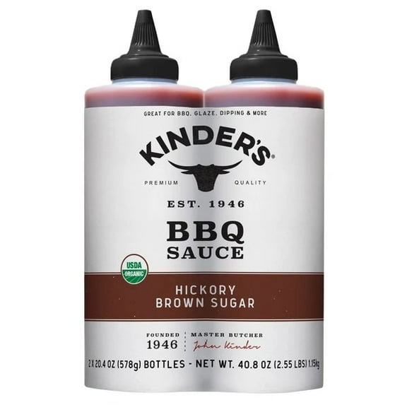 Kinder's Organic Hickory Brown Sugar BBQ Sauce, 20.4 Ounce (Pack of 2)