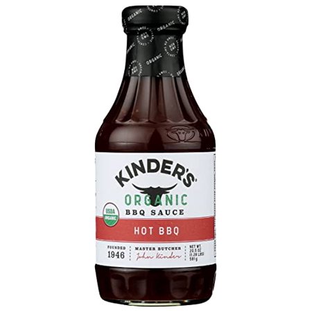 Kinder's Organic Hot BBQ Sauce, USDA Organic, Gluten Free, 20.5 Ounce (Pack Of 6)