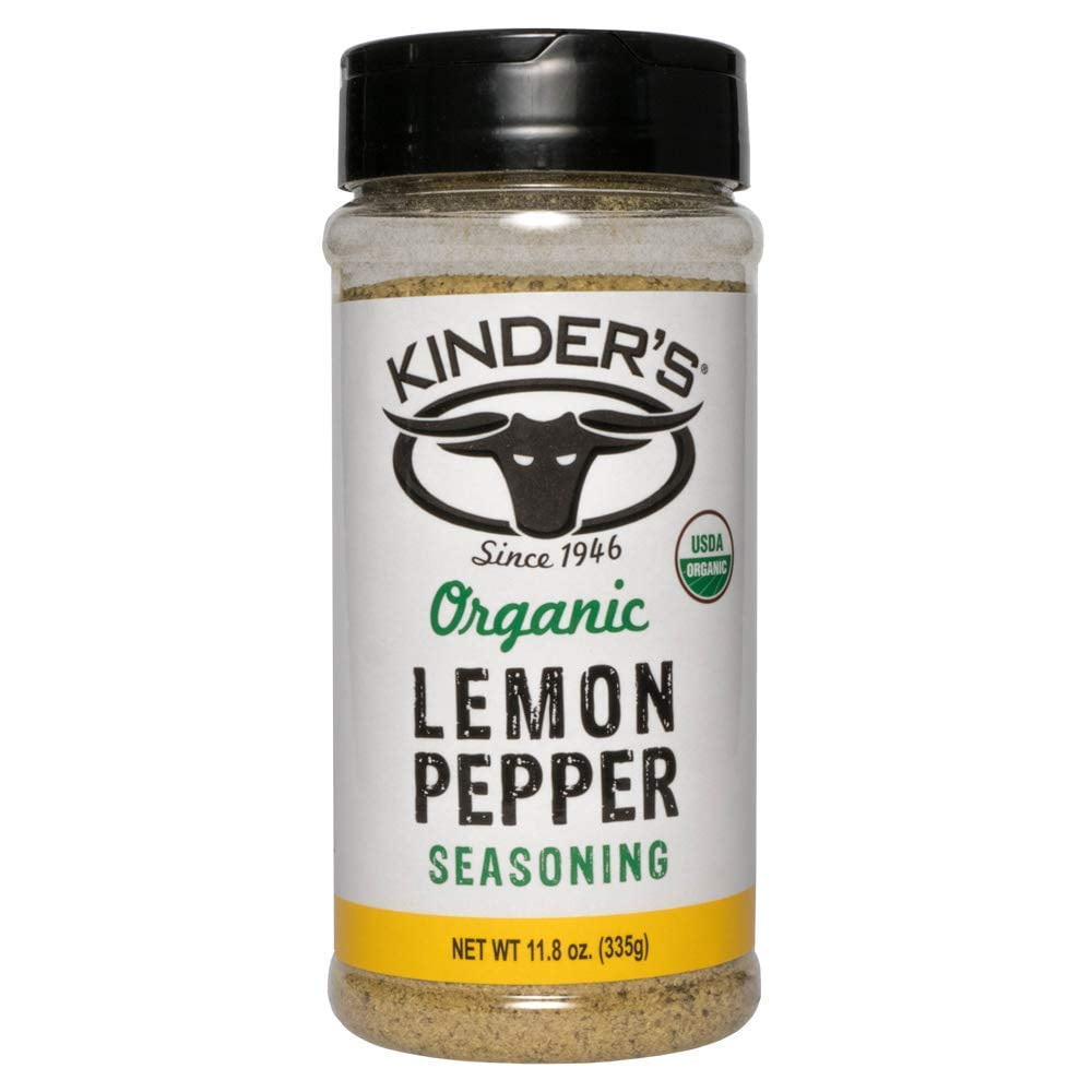 Kinder's Organic Lemon Pepper HMF23 Seasoning, 11.8 OZ, One pack