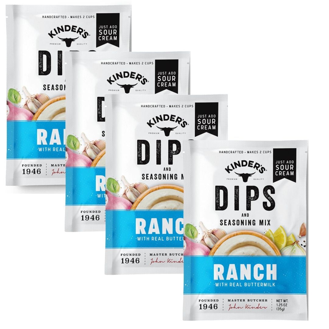 Kinder's Ranch Dip Mix, 1.25 Oz Packets, Pack of 4, Seasoning for ...