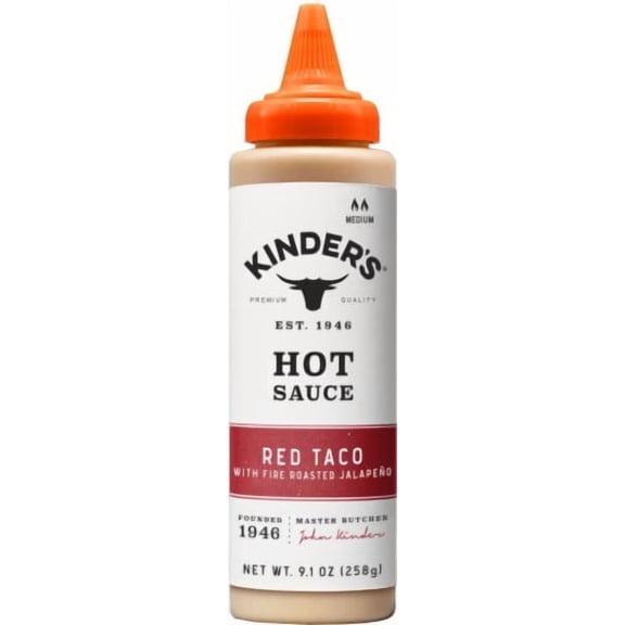2X - Kinder's Red Taco Hot Sauce with Fire Roasted Jalapeno