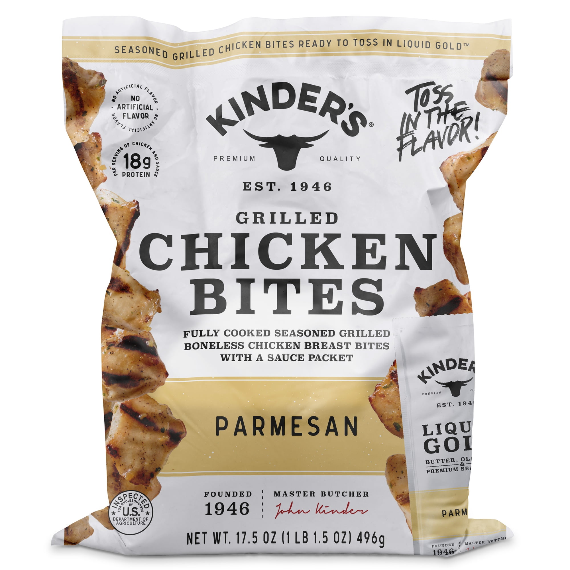 Kinder's Restaurant-Style Grilled Parmesan Boneless Chicken Bites, 17.5 oz (Frozen)