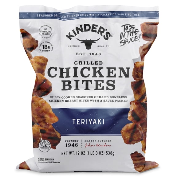 Kinder's Restaurant-Style Grilled Teriyaki Boneless Chicken Bites, 19 oz (Frozen)