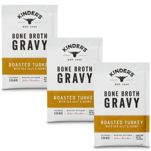 Kinder's Roasted Turkey Bone Broth Gravy 1 Oz (Pack of 3)