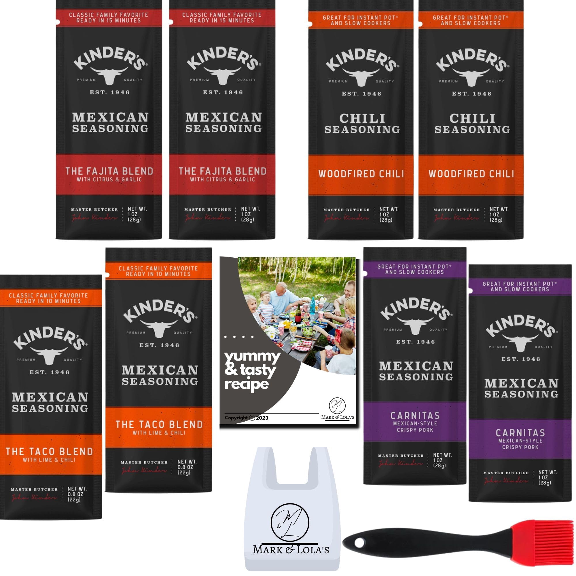Kinder's Seasoning Packets 4 CI30 Flavor 8 pack Sampler Bundle (0.8 to ...