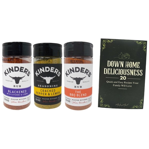 Blackened, Lemon Pepper, The BBQ Blend Seasoning Rub 3 Flavor Variety - (1) Each:  + MerlinsMart Zine | Kinder's