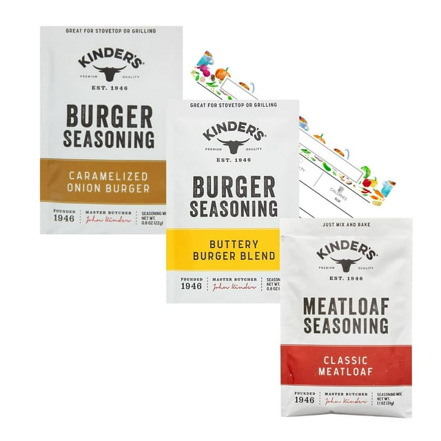 Kinder's Seasoning Variety 3 Pack (Meatloaf, Buttery Burger Blend