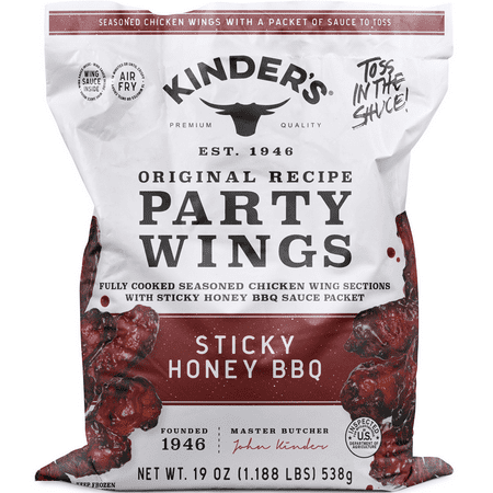 Kinder's Sticky Honey BBQ Frozen Chicken Wings, 19 oz Bag