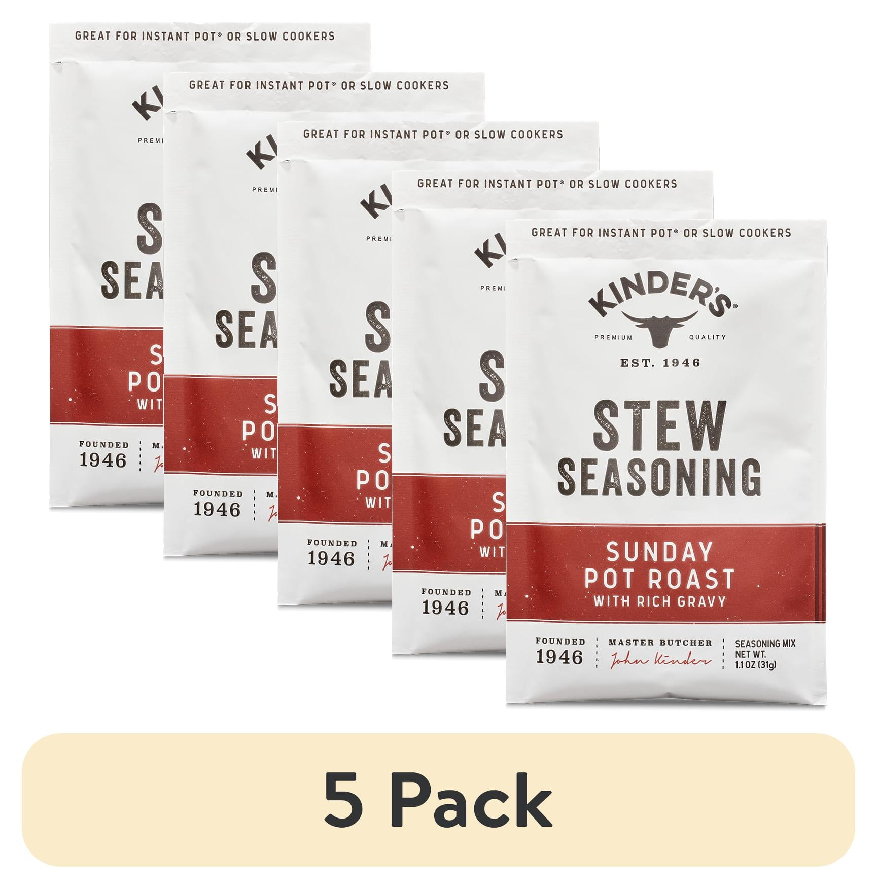 (5 pack) Kinder's Sunday Pot Roast Stew Seasoning for Slow Cooking, 1