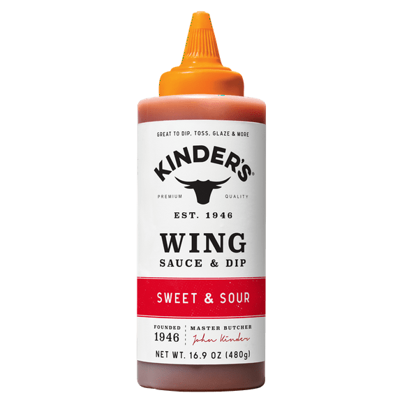 Kinder's Sweet and Sour Wing Sauce and Dip, 16.9 oz Squeeze Bottle