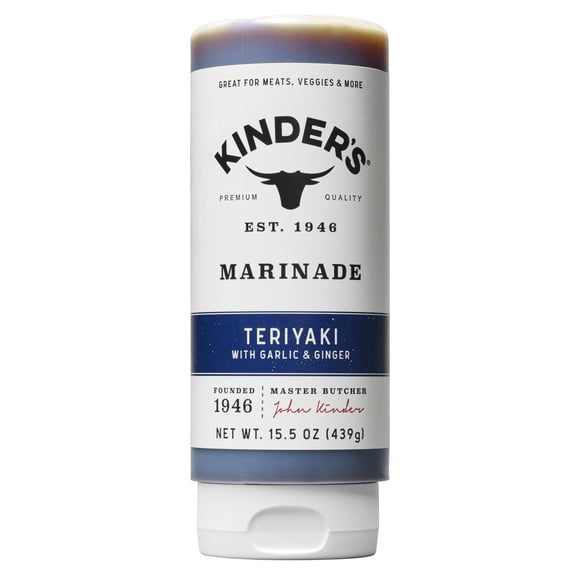 Kinder's Teriyaki Marinade and Sauce with Garlic and Ginger, 15.5 oz Squeeze Bottle