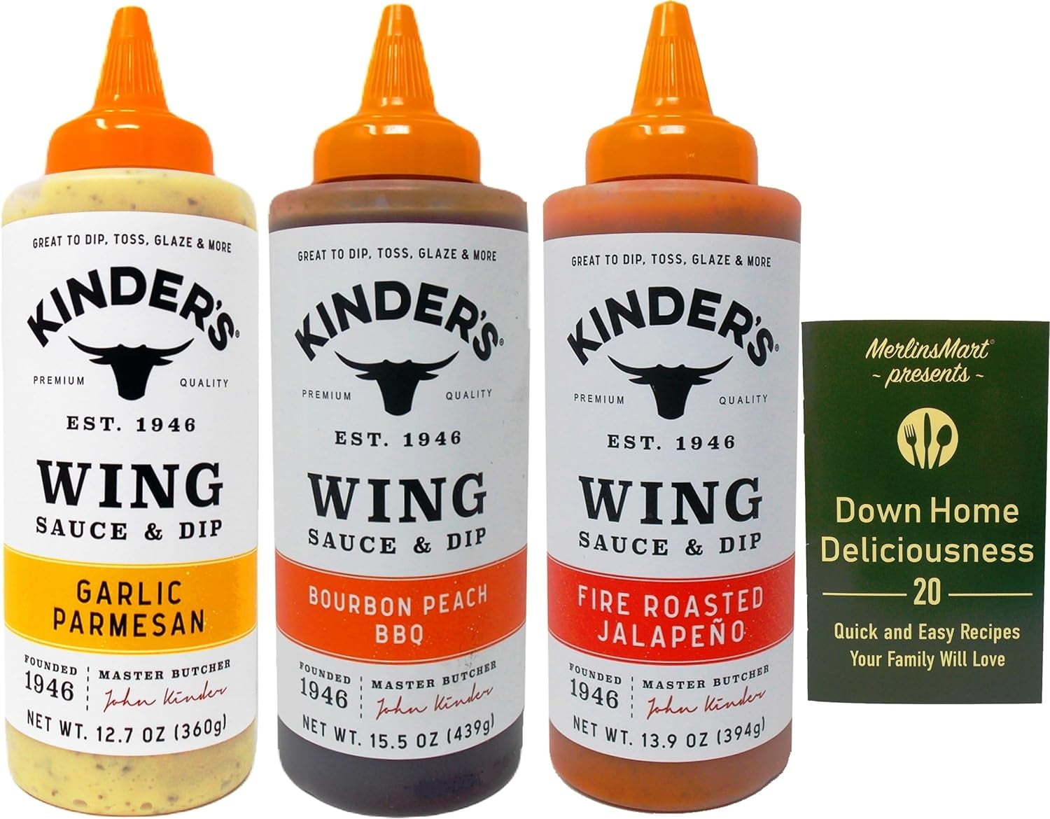 Kinder's Wing Sauce & Dip 3 Flavor Variety (1) Each Garlic Parmesan