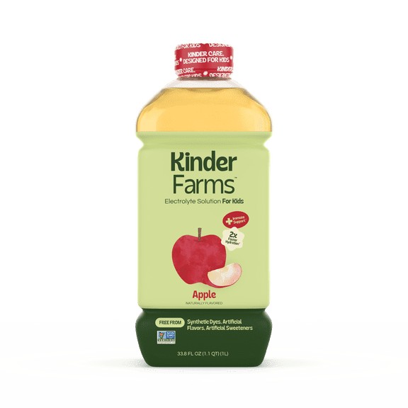 KinderFarms Electrolyte Solution for Kids, Apple, 1 liter