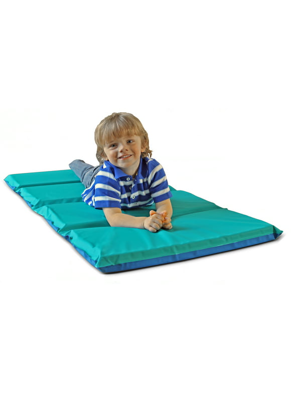 KinderMat 2 inch Thick - 2 inch x 19 inch x 44 inch, Blue/Teal, Great for Home Schooling and Daycare, Childrens Nap Mat, Made