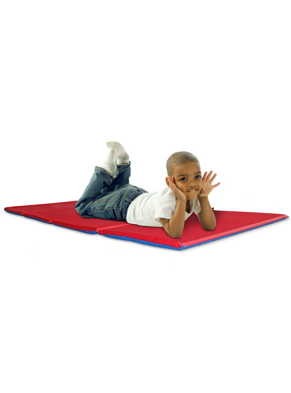 KinderMat The Original Rest Mat, Made in the USA, 1"H x 19"W x 45"D, Blue/Red/Gray, Pre-K - Grade 1