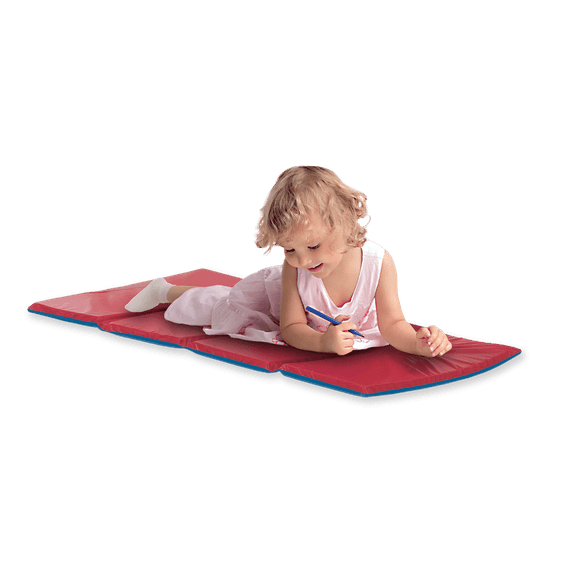 KinderMats Basic KinderMat Folding Rest Mat for Home, School, Daycare, Red/Blue, 1 Pack