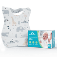 thumbnail image 1 of KinderSense Disposable Baby Bibs 60 per Pack, Absorbent and Leakproof, Travel Bibs for Boys & Girls, 1 of 6