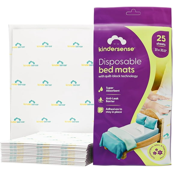 KinderSense Ultra Absorbent Disposable Bed Pads for Potty Training 36" x 30" (25 Count)