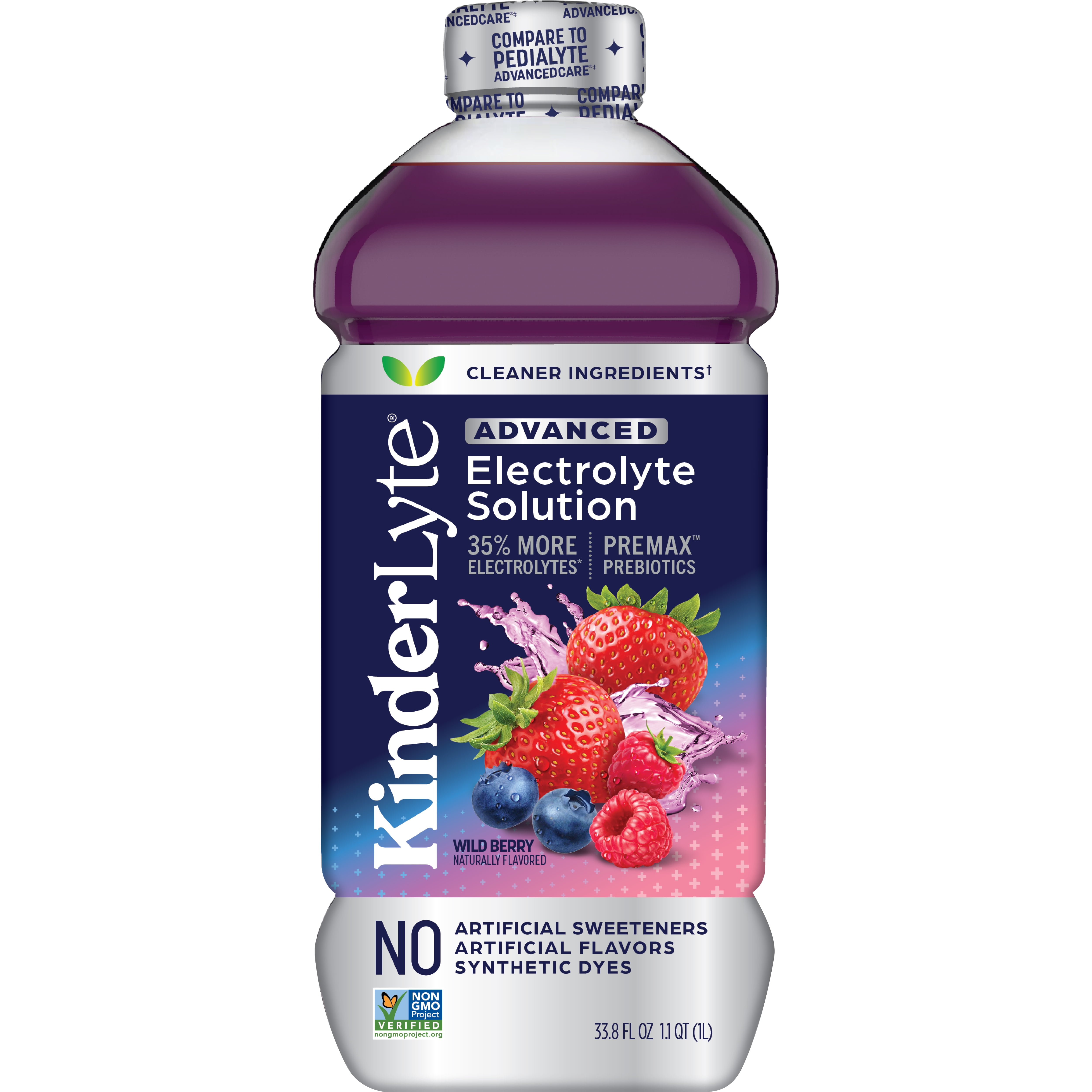 Kinderfarms KinderLyte Electrolyte Solution Drink for Kids & Adults, Wild Berry, 33.8 fl oz Bottle