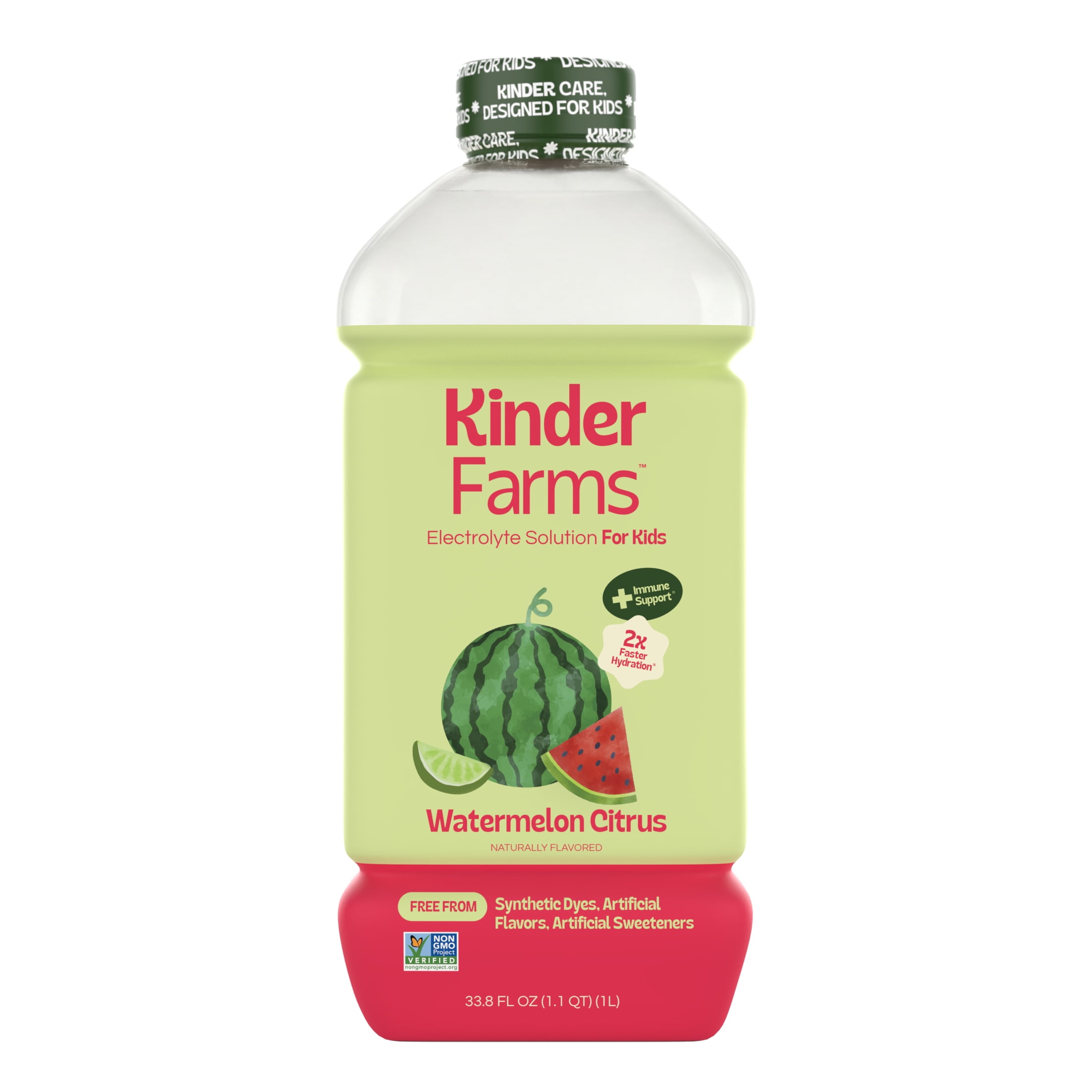 Kinderfarms KinderLyte Natural Ready-to-Drink Electrolyte Solution, Watermelon Citrus, 33.8 fl oz Bottle