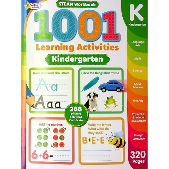 Kindergarten 1001 Learning Activities STEAM Workbook