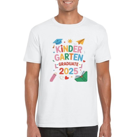 Kindergarten 2025 Graduate T-shirt, Kids Fun Grad Celebration by Facondo, for men & women, up to size 5XL