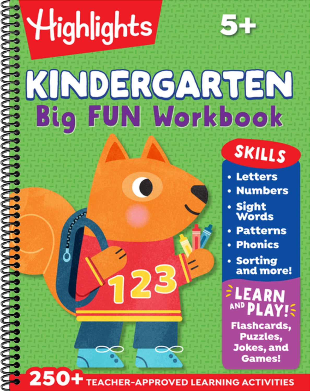 Kindergarten Big Fun Workbook: 256-Page School Workbook, Practice Language Arts, Math and More for Kindergartners (Spiral Bound)
