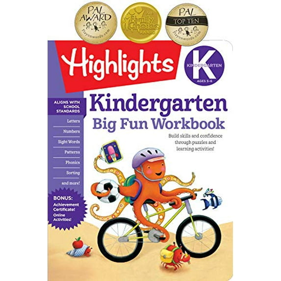 Pre-Owned Kindergarten Big Fun Workbook: Kids Workbook with Tracing Worksheets, Alphabet Practice, Math Activities and Puzzles for Kindergarten Prep and Learning