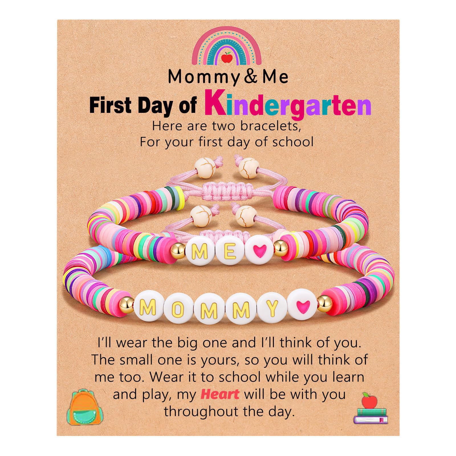 2024 New Kindergarten Bracelet Mommy and Me Back to School Bracelet Mommy and Me First Day of School Bracelets for Mom and Daughter Gifts Back to School Gift Walmart