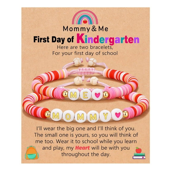 Kindergarten Bracelet Mommy And Me Matching Set First Day Of School For Mom And Daughter Heartwarming Keepsake Jewelry