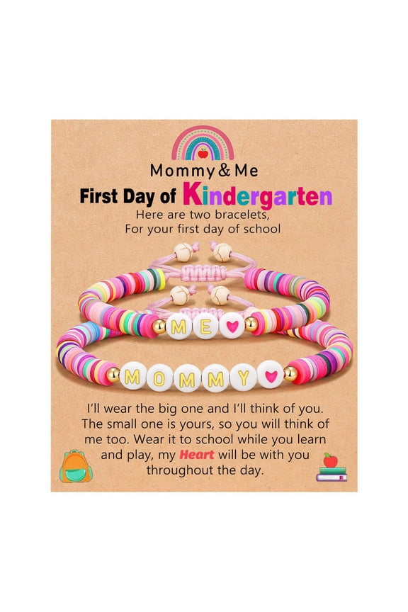 Kindergarten Bracelet Mommy And Me Matching Set First Day Of School For Mom And Daughter Heartwarming Keepsake Jewelry