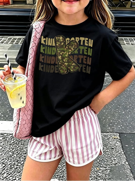 Kindergarten Camo Camouflage Boy Teacher Back to School Kids T-Shirt