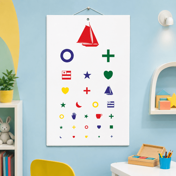 Kindergarten Color Distance Visual Acuity Chart