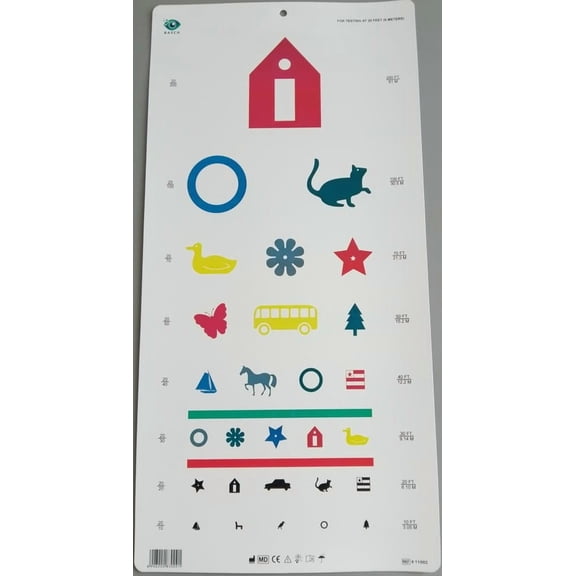 BASCH Kindergarten Colour Distance Vision Eye Chart 20 Feet