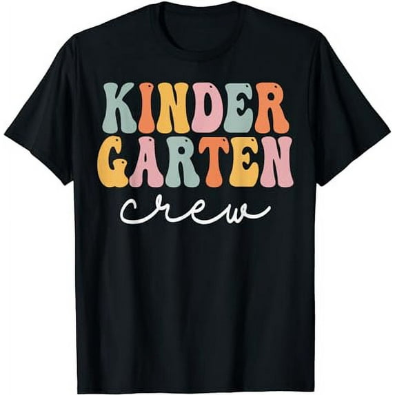 Kindergarten Crew Retro Groovy Vintage First Day Of School T-Shirt