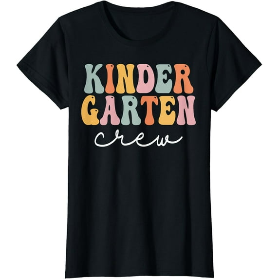 Kindergarten Crew Retro Groovy Vintage First Day Of School T-Shirt
