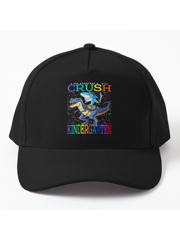 Kindergarten Crush Baseball Hat, Dinosaur Shark First Day School Graphic Design, Classic Cap