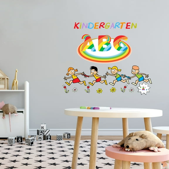 Kindergarten Day care ABC Wall Decals, Educational ABC Vinyl Wall Stickers for Kids Room ,Nursery ,Playroom, Classroom-Easy to apply and Cost Effective alternative to painting-Size : 20" x 16"