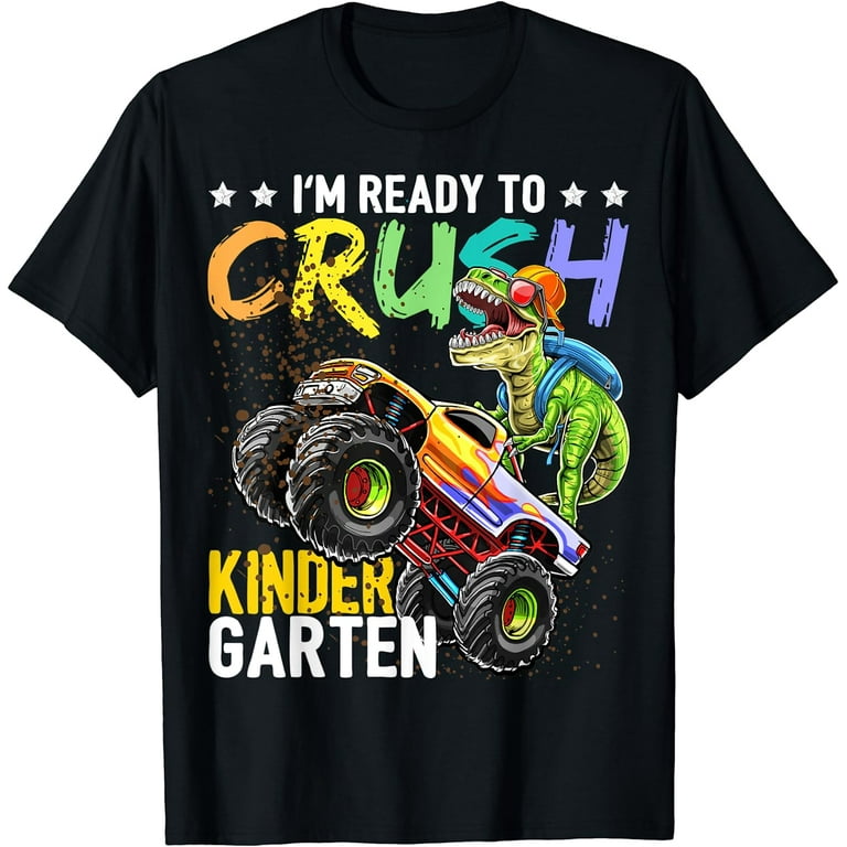 Kindergarten Dinosaur Monster Truck Back To School Shirt Boy Kindergarten Dinosaur Monster Truck Back To School Shirt Boy