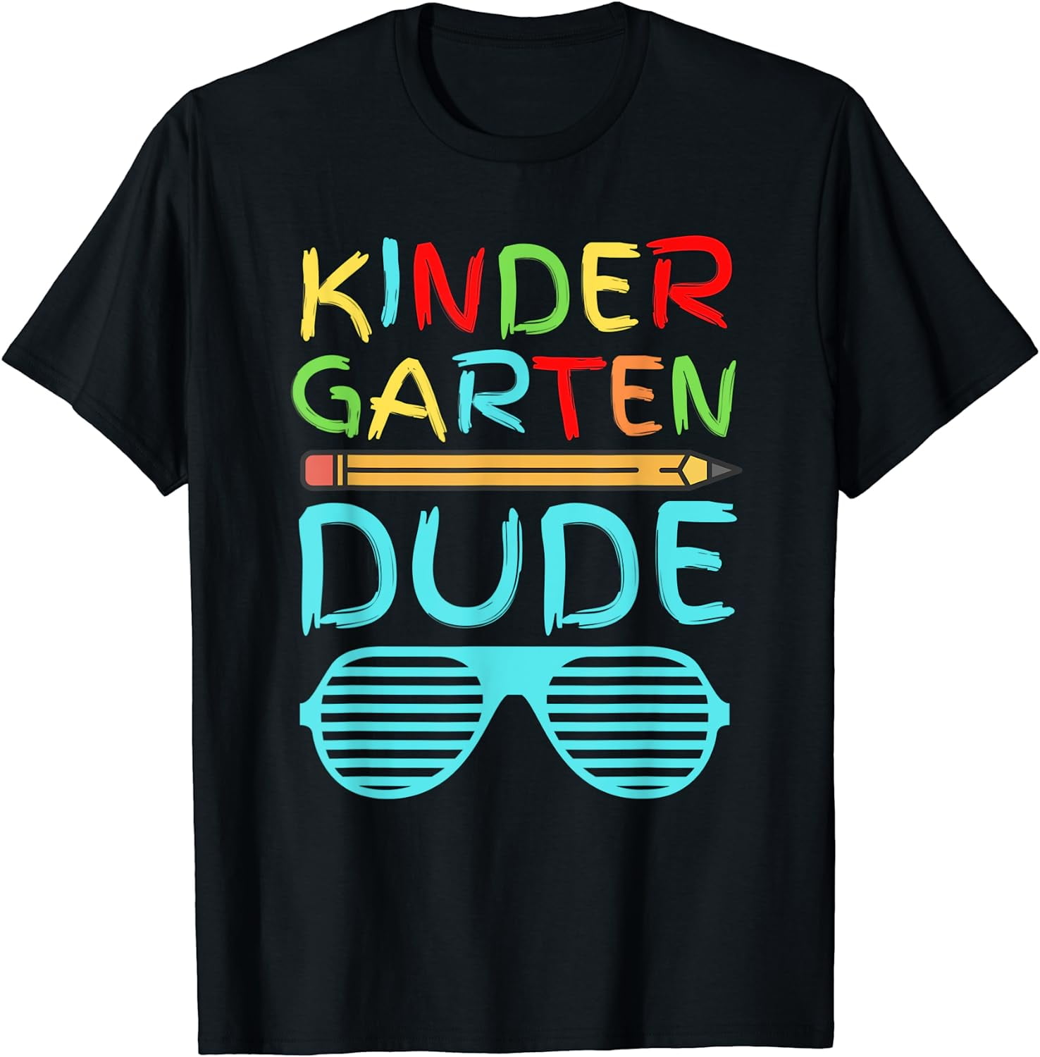 Kindergarten Dude Shirt Funny Pencil First Day School Blue T-Shirt ...