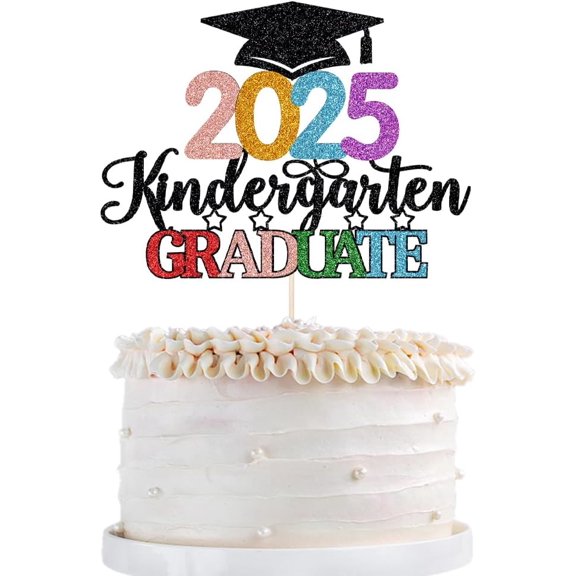 Kindergarten Grad Cake Topper,2025 Graduation Cake Topper,Peace Out Kindergarten Next Stop 1st Grade cake Decorations,2025Kindergarten Graduation Party Decorations Supplies
