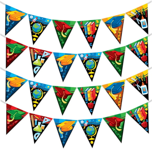 Kindergarten Graduation Banner Pennant 2 Pack - Kindergarten Graduation Party Decorations