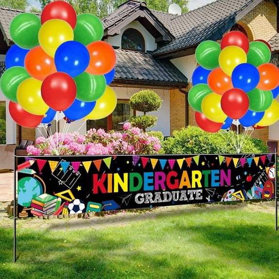 Kindergarten Graduation Banner Preschool Yard Sign 2023 for Kids Decorations 2023 Elementary Graduation Indoor Outdoor Banners
