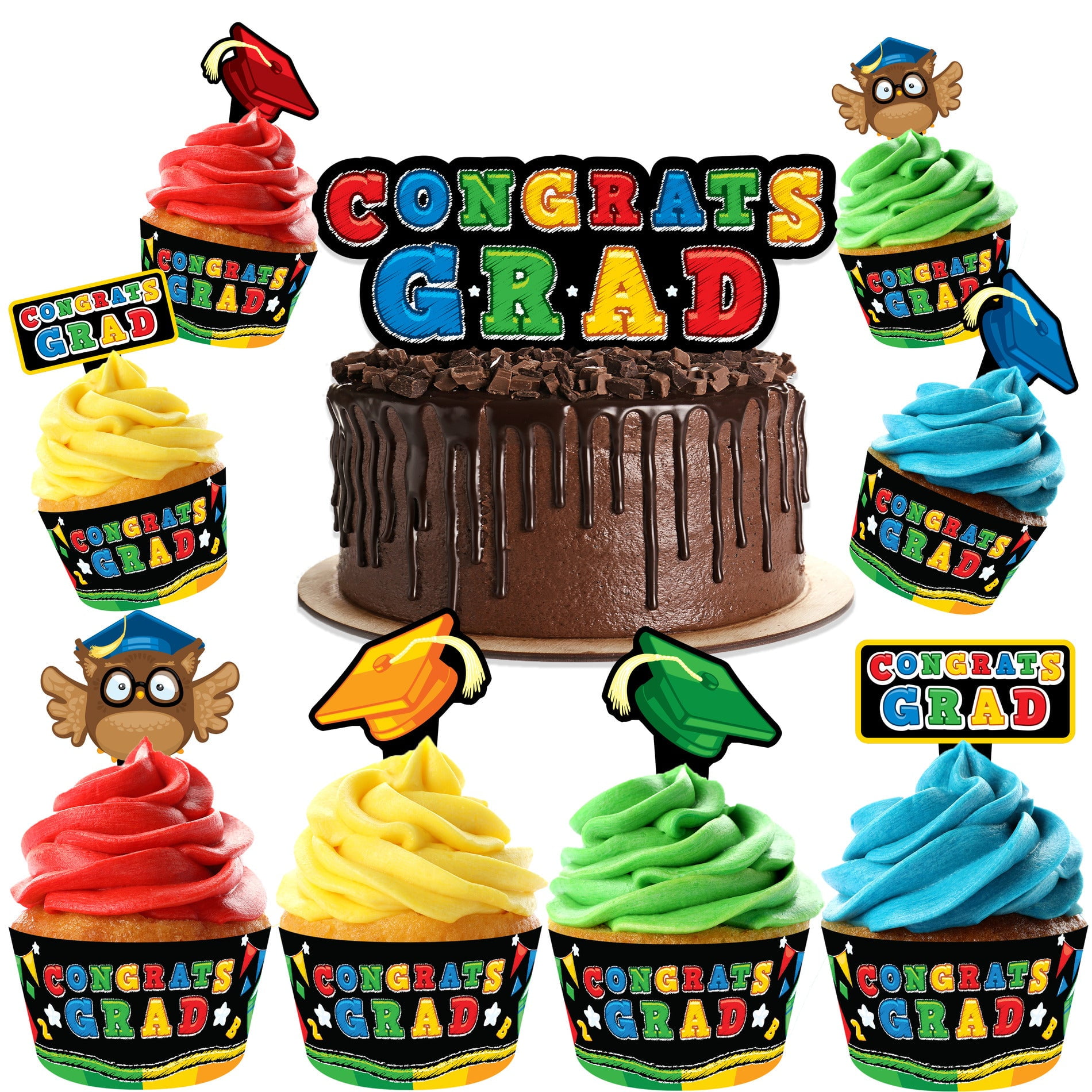Kindergarten Graduation Cake Topper & Kindergarten Graduation Cupcake
