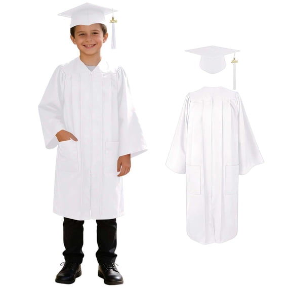Kindergarten Graduation Cap and Gown Set with Tassel Zip Up Graduation Robe with Pockets Unisex Graduation Cap and Gown 2026 Graduation Outfit Graduation Dress for Kids 2-13 Years